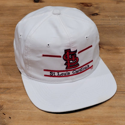 Vintage St. Louis Cardinals Hat Cap Snapback The Game Split 3 Bar White 90s MLB