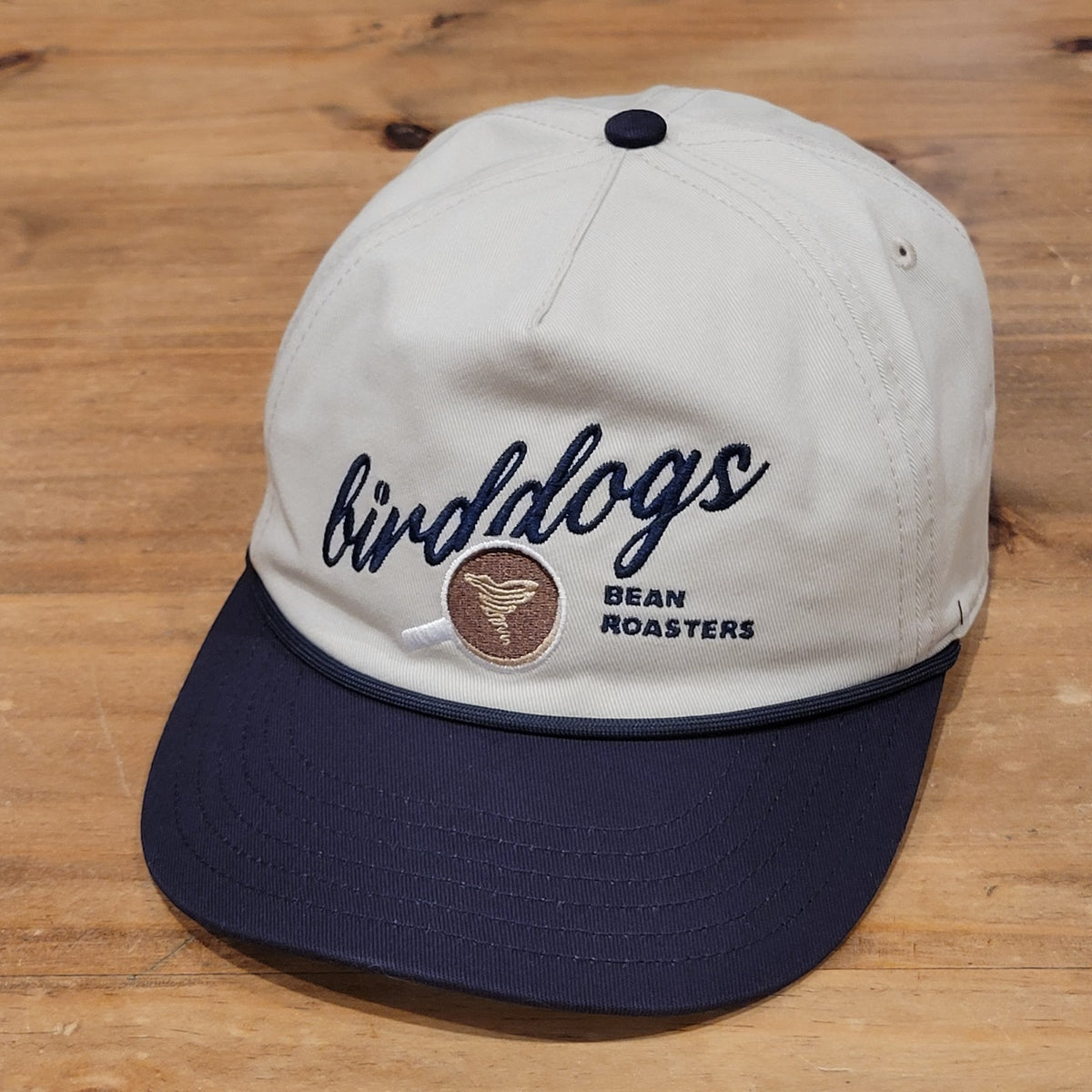 BirdDogs Hat Cap Snapback Beige Blue Rope Bean Rosters One Size Adjsutable