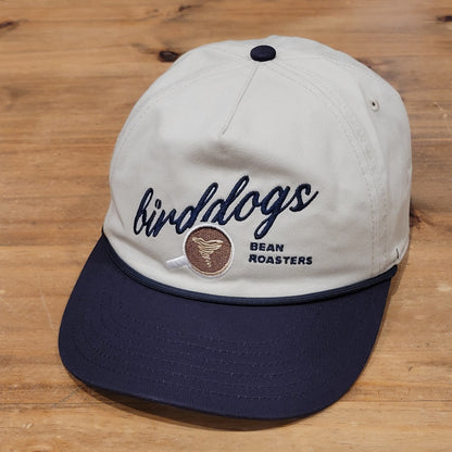 BirdDogs Hat Cap Snapback Beige Blue Rope Bean Rosters One Size Adjsutable