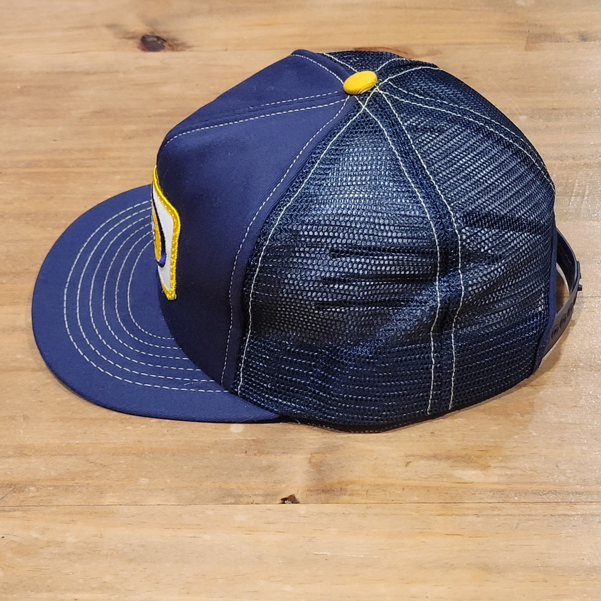 Vintage Bandag Tire Trucker Hat Snapback Blue Swingster Made USA Car Truck