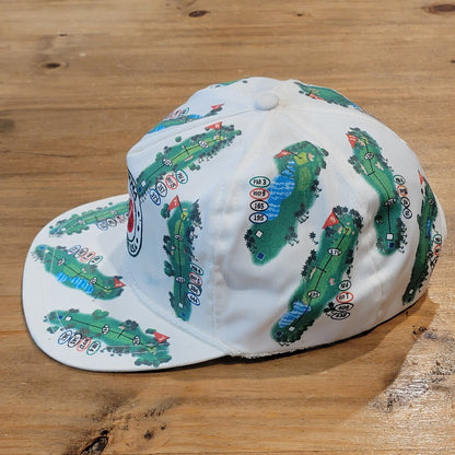 Vintage Ko Olina Hawaii Made USA Golf Course AOP Allover Hat Rope Map Cap