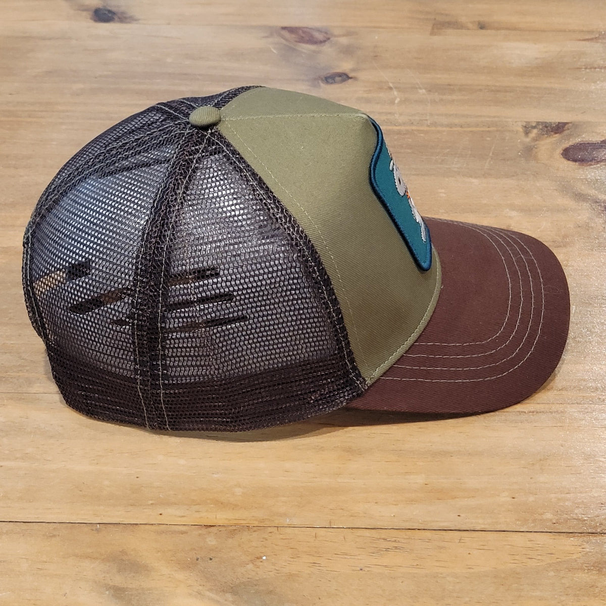Snoopy Ranger Hat Snapback Peter Grimm Patch Outdoor Peanuts Trucker Green Brown