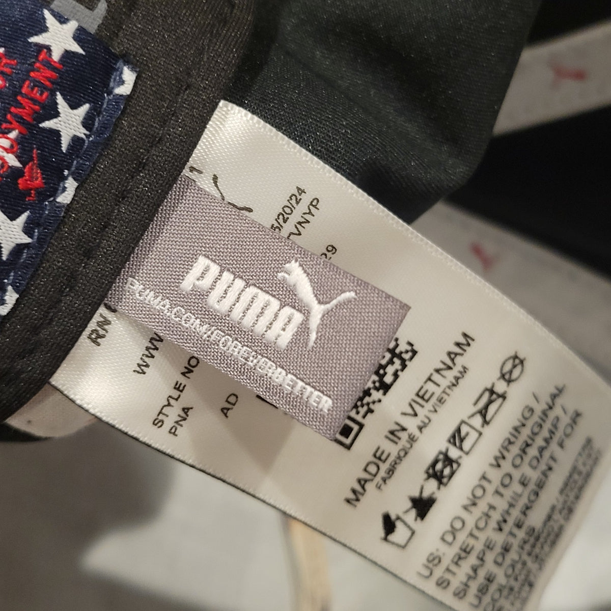 Puma Golf Hat Snapback Black Rope Rubber Circle Patch Golfer One Size