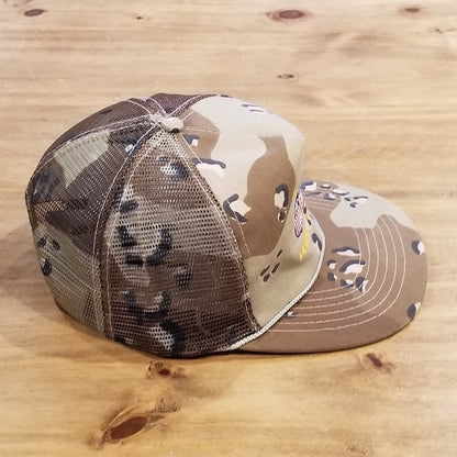 Vintage Desert Storm Hat Trucker Sand Camo Camouflage Star Victory Military