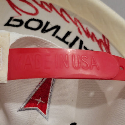 Vintage Pontiac Racing Hat Snapback White Spell Out 90s Car Race Made USA