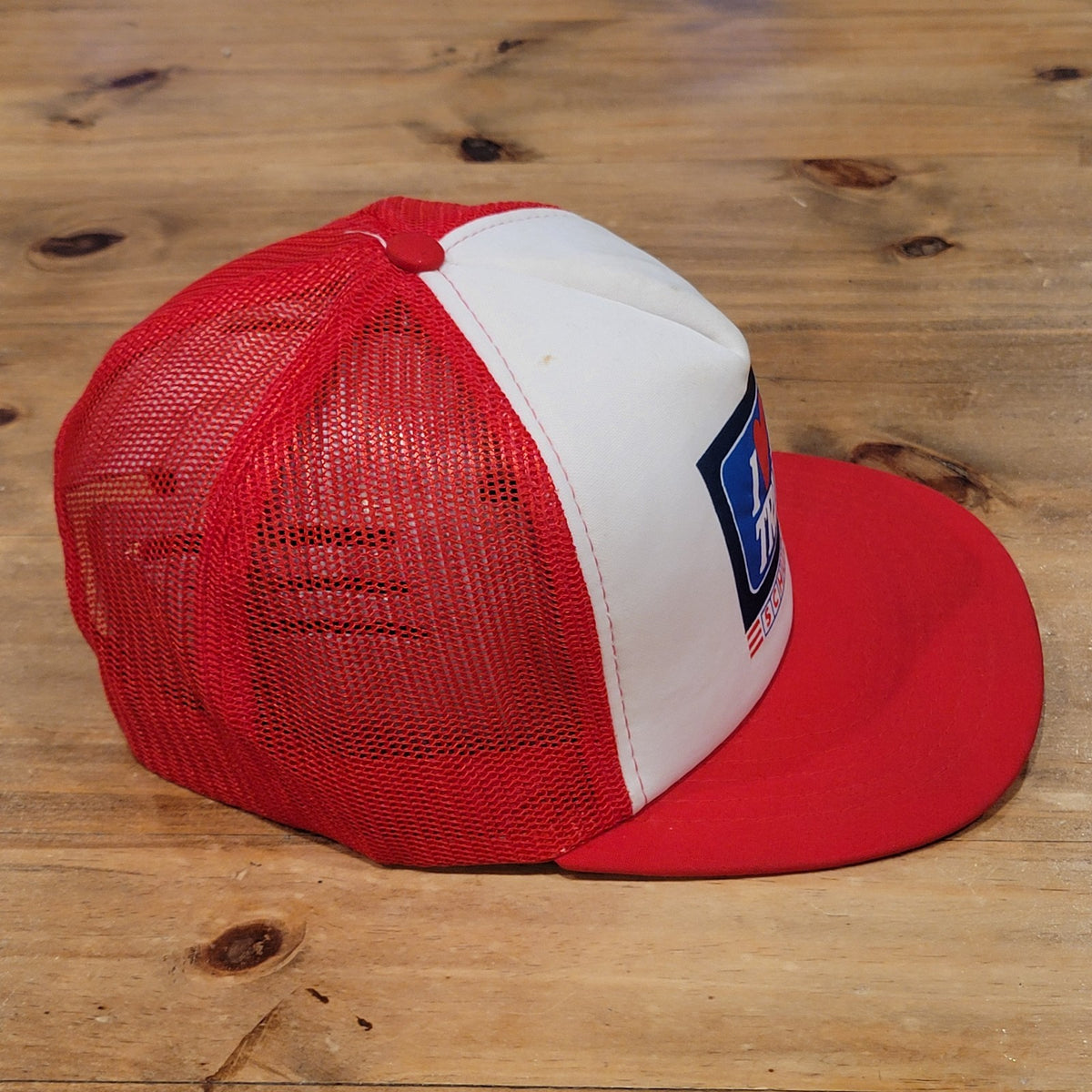 Vintage Schuck's I Love My Truck Trucker Hat Snapback Red 80s 90s Foam Mesh Car