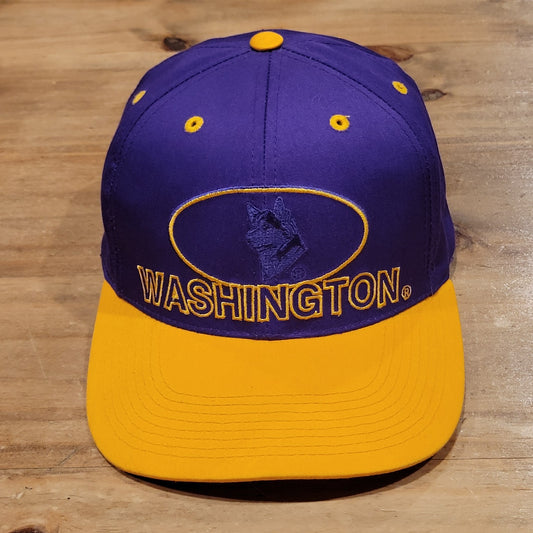 Vintage Washington Huskies Hat Snapback Purple 90s College Football Twill