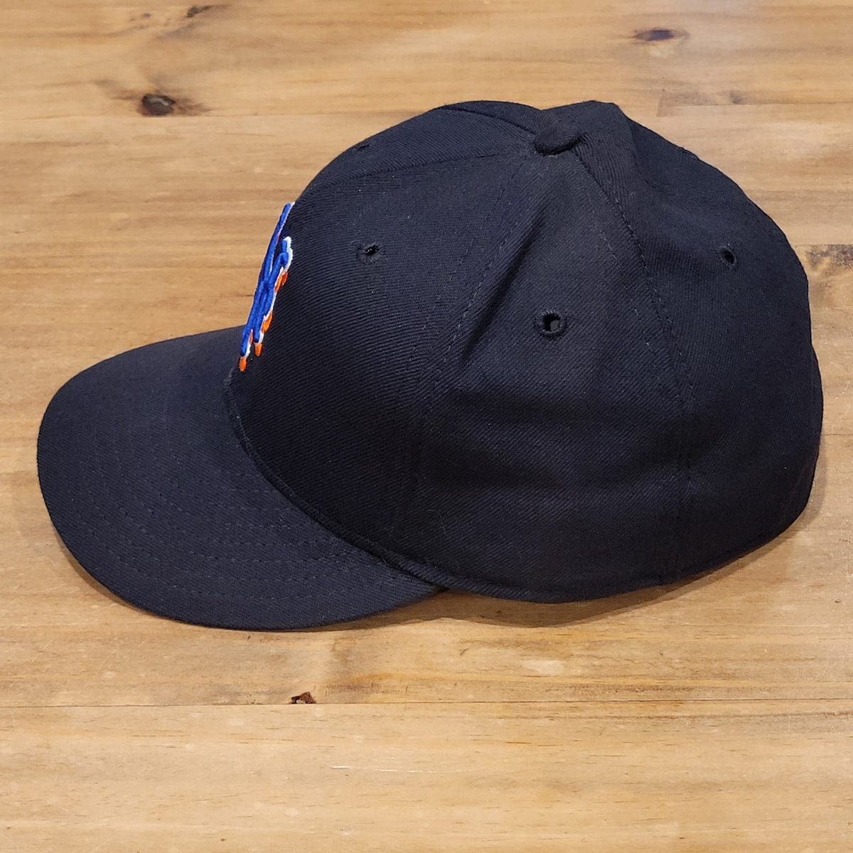Vintage New York Mets Hat New Era 7 1/2 5950 Black Wool Authentic Made USA