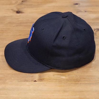 Vintage New York Mets Hat New Era 7 1/2 5950 Black Wool Authentic Made USA