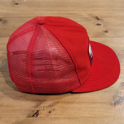 Vintage Johnson Outboards Motor Hat Snapback Red Fish Boating Patch Trucker