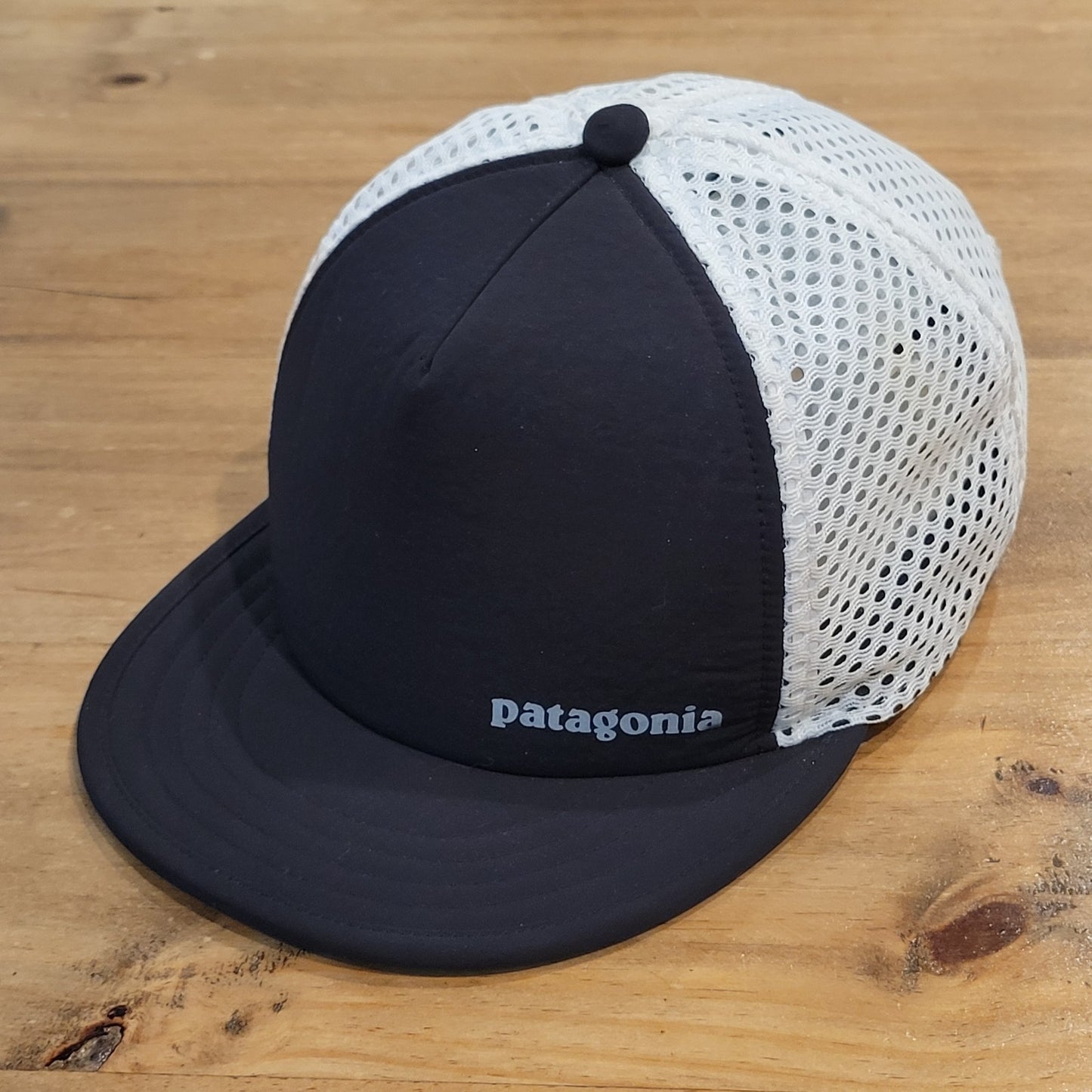 Patagonia Duck Bill Mesh Back Hat Strap Back Black Outdoor Water Fish Hiking