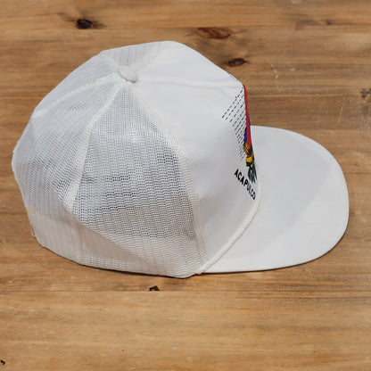 Vintage Acapulco Hat Snapback Trucker Rope Bird Macaw Jungle Forrest