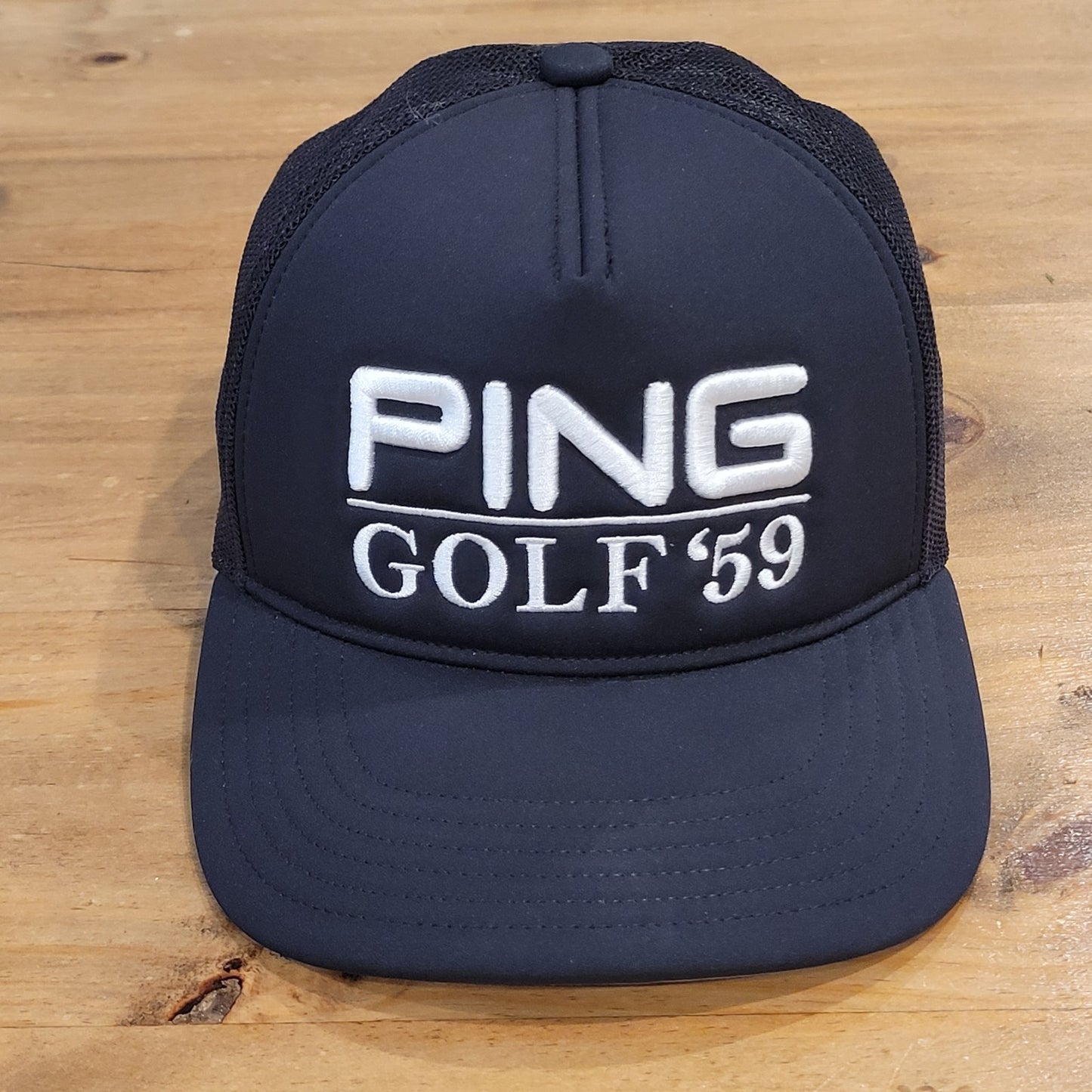 Ping Golf '59 Hat Snapback Black Mesh Trucker Golf One Size Retro Adjustable