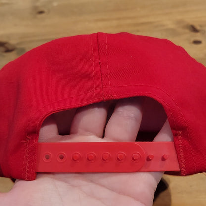 Vintage 1994 World Cup Snickers Striker Dog Mascot Snapback Hat Red USA 94 Cap