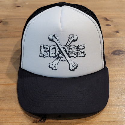 Powell Peralta Cross Bones Trucker Cap Snapback Skater Skateboarding Black White