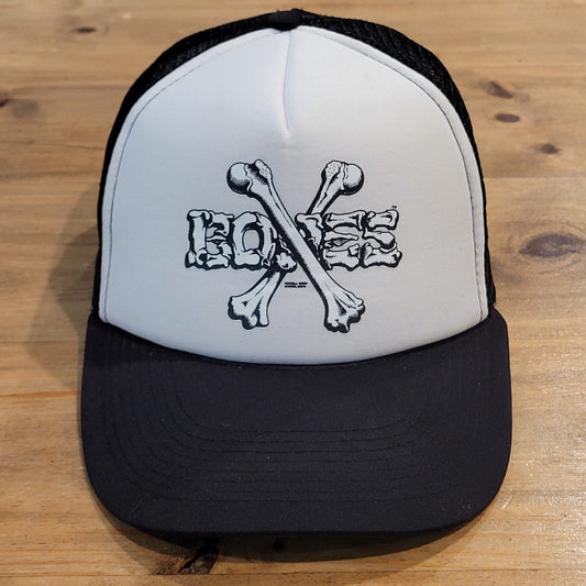 Powell Peralta Cross Bones Trucker Cap Snapback Skater Skateboarding Black White