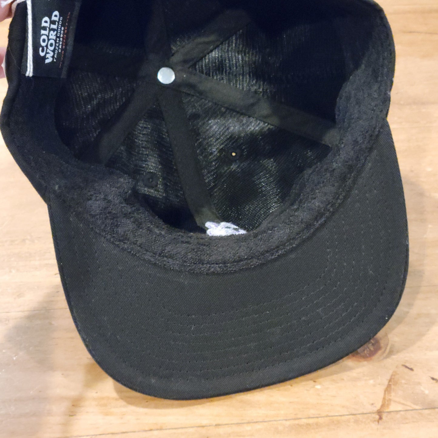 Cold World Black Baseball Cap Hat Purple Rabbit Embroidered Logo Adjustable NWT