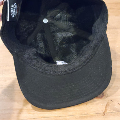 Cold World Black Baseball Cap Hat Purple Rabbit Embroidered Logo Adjustable NWT