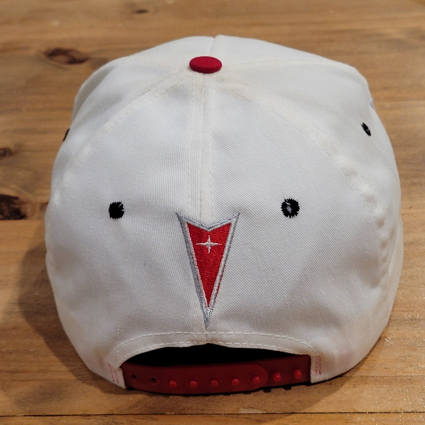 Vintage Pontiac Racing Hat Snapback White Spell Out 90s Car Race Made USA