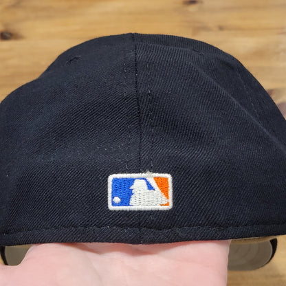 Vintage New York Mets Hat New Era 7 1/2 5950 Black Wool Authentic Made USA