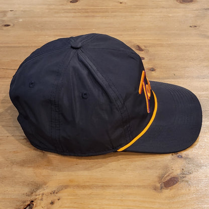 Bad Birdie Texas Hat Snapback Black Rope Script State Spell Out One Size Golf