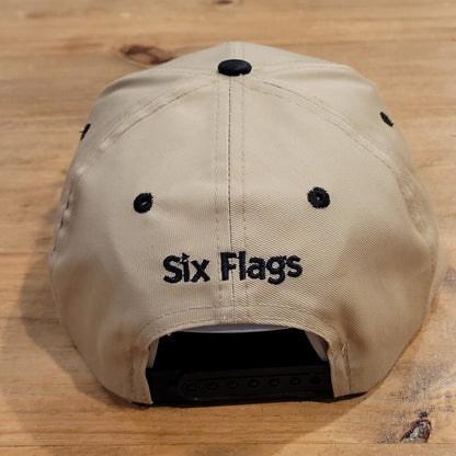 Vintage Taz Tasmanian Devil Six Flags Hat Brown Yield Sign One Size 90s 1997