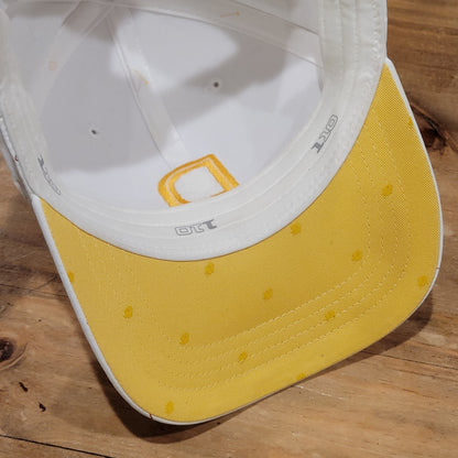 Puma Hat Cap Snapback AOP Allover White Yellow P Logo One Size Golf Golfer