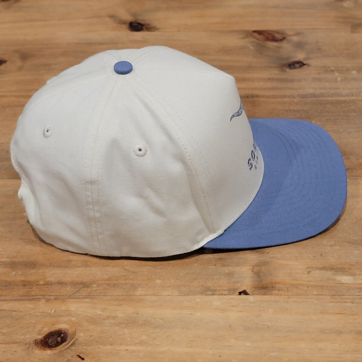 Simply Southern Hat Cap Snapback Beige Blue Cow Steer Skull Logo Cowboy Western