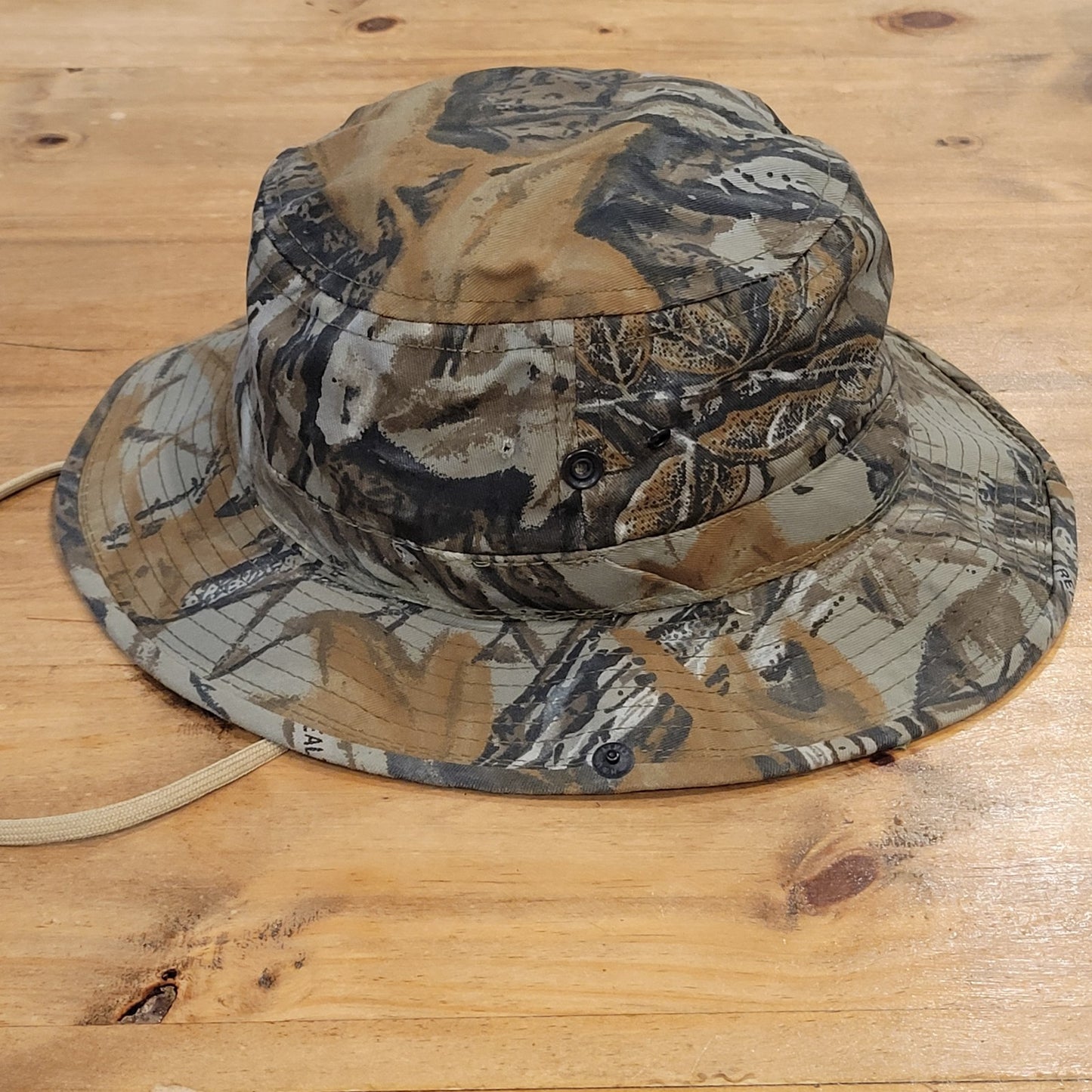 Vintage Hunting Bucket Hat Size Large Paramount Woodland Tree Camo Made USA