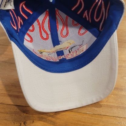 Good Guys Racing Hot Rod Car Flame Embroidered White Blue One Size