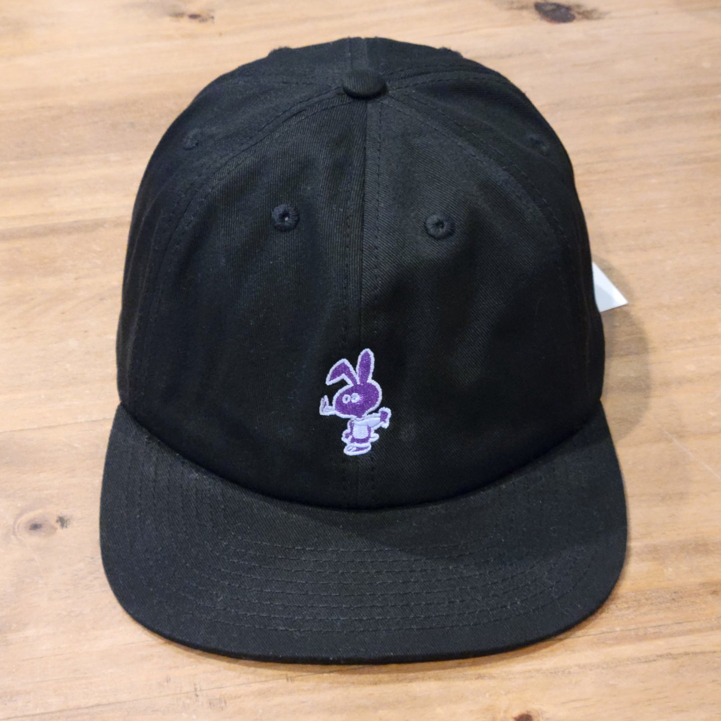 Cold World Black Baseball Cap Hat Purple Rabbit Embroidered Logo Adjustable NWT