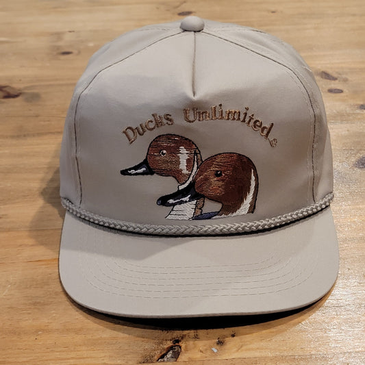 Vintage Ducks Unlimited Hat Snapback Brown Rope DU 90s Embroidered Duck