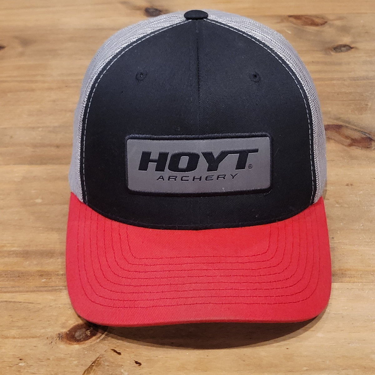 Hoyt Archery Hat Snapback Black Red Gray Patch Bow Hunting Hunter Trucker