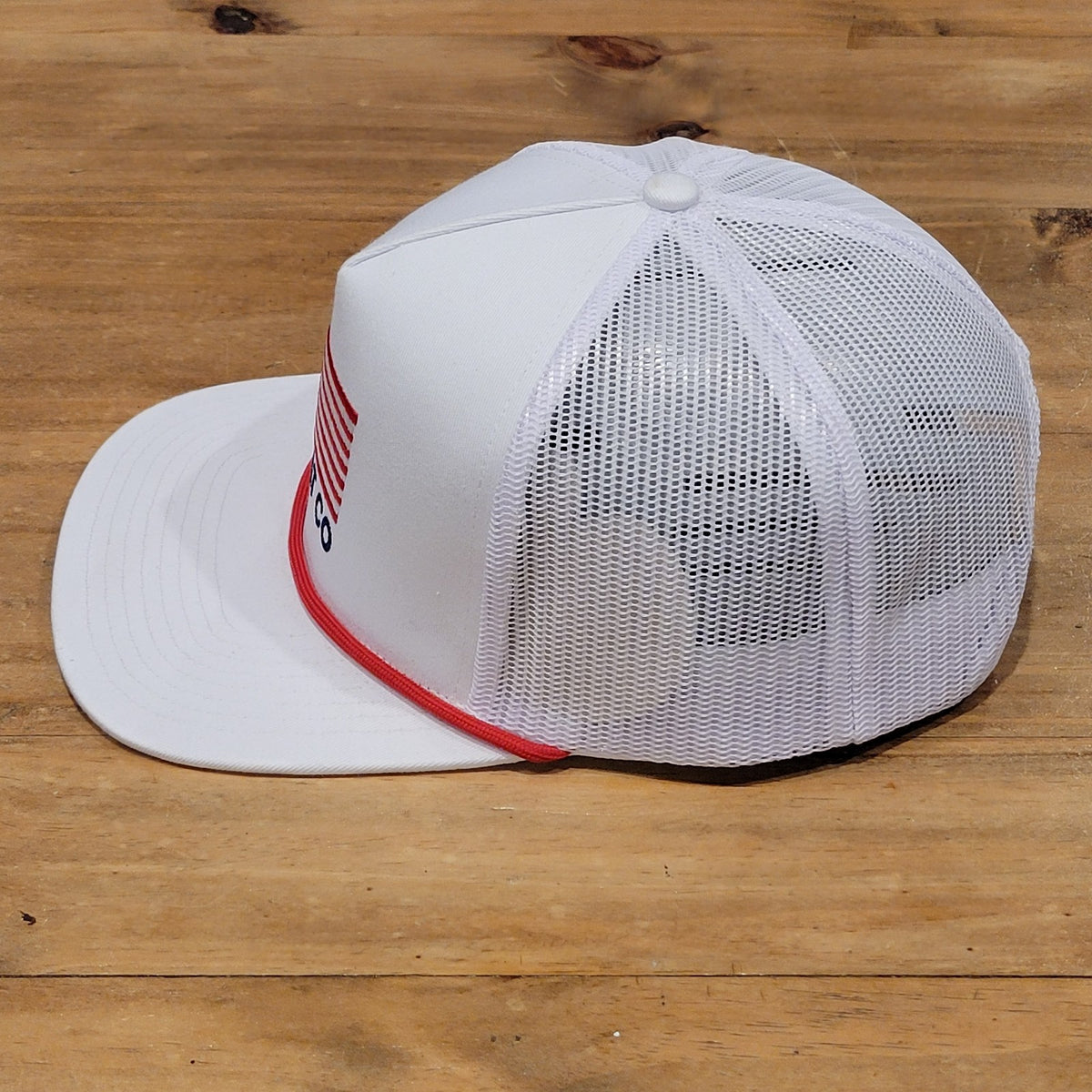 Southern String Hat Co Snapback Trucker White Mesh USA Flag Rope SS Hat One Size