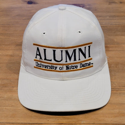 Vintage Notre Dame Fighting Irish Alumni Hat The Game 3 Bar White Snapback 90s