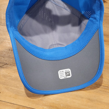 Adidas Hat Cap Strap Back Blue Black 3 Stripe Logo Lightweight Running