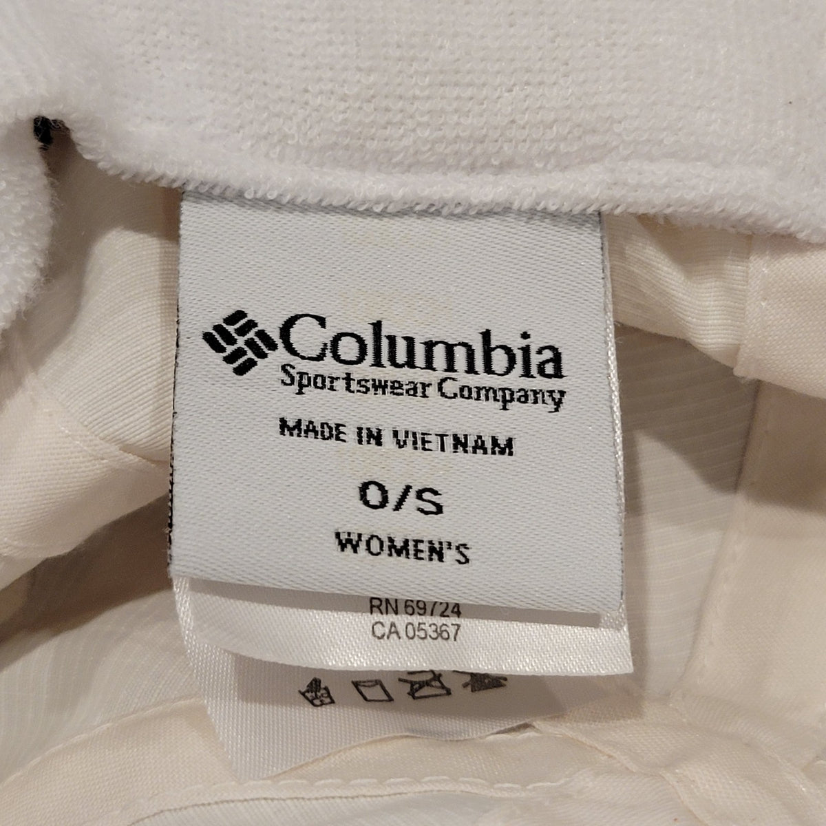 Vintage Columbia Fishing Hat Women One Size Adjustable White Neck Flap Wide Bill