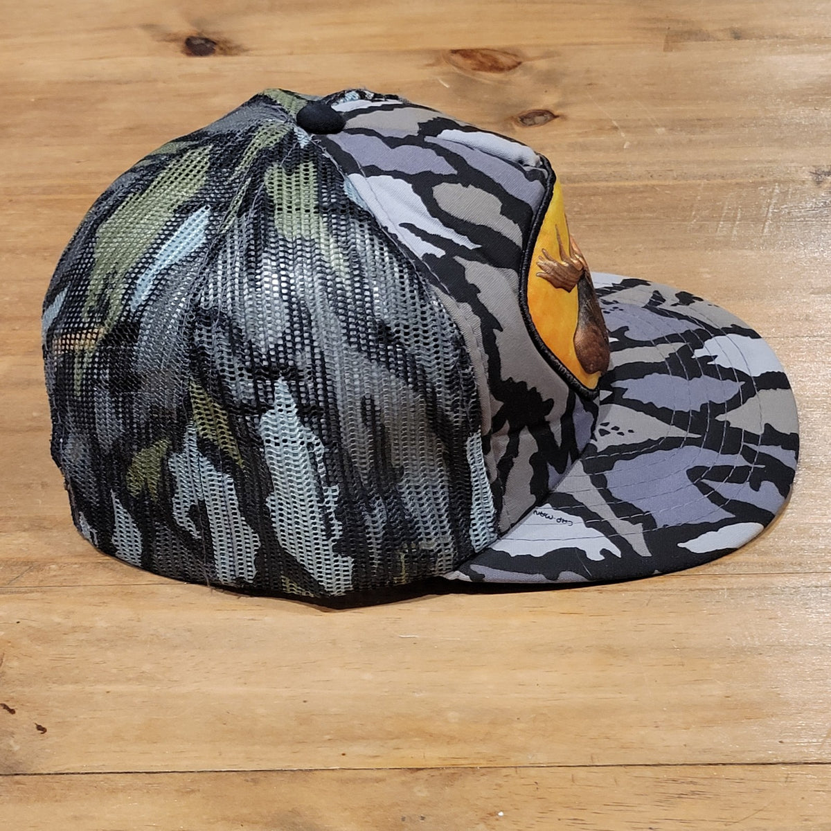Vintage Carcross Yukon Moose Hunting Camo Camouflage Trucker Hat 80s Patch