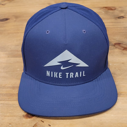 Nike Trail Hat Strap Back Blue Hiking Outdoor One Size Swoosh Adjustable