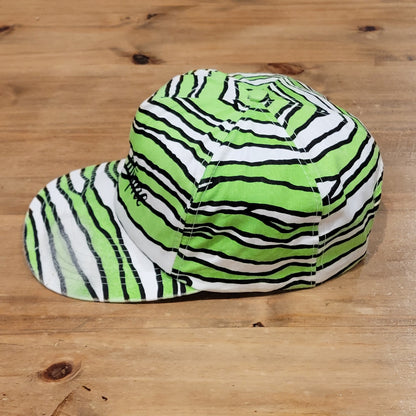 Vintage Wild Thyme Hat Snapback Green White Zebra Tiger Stripe 80s 90s Made USA