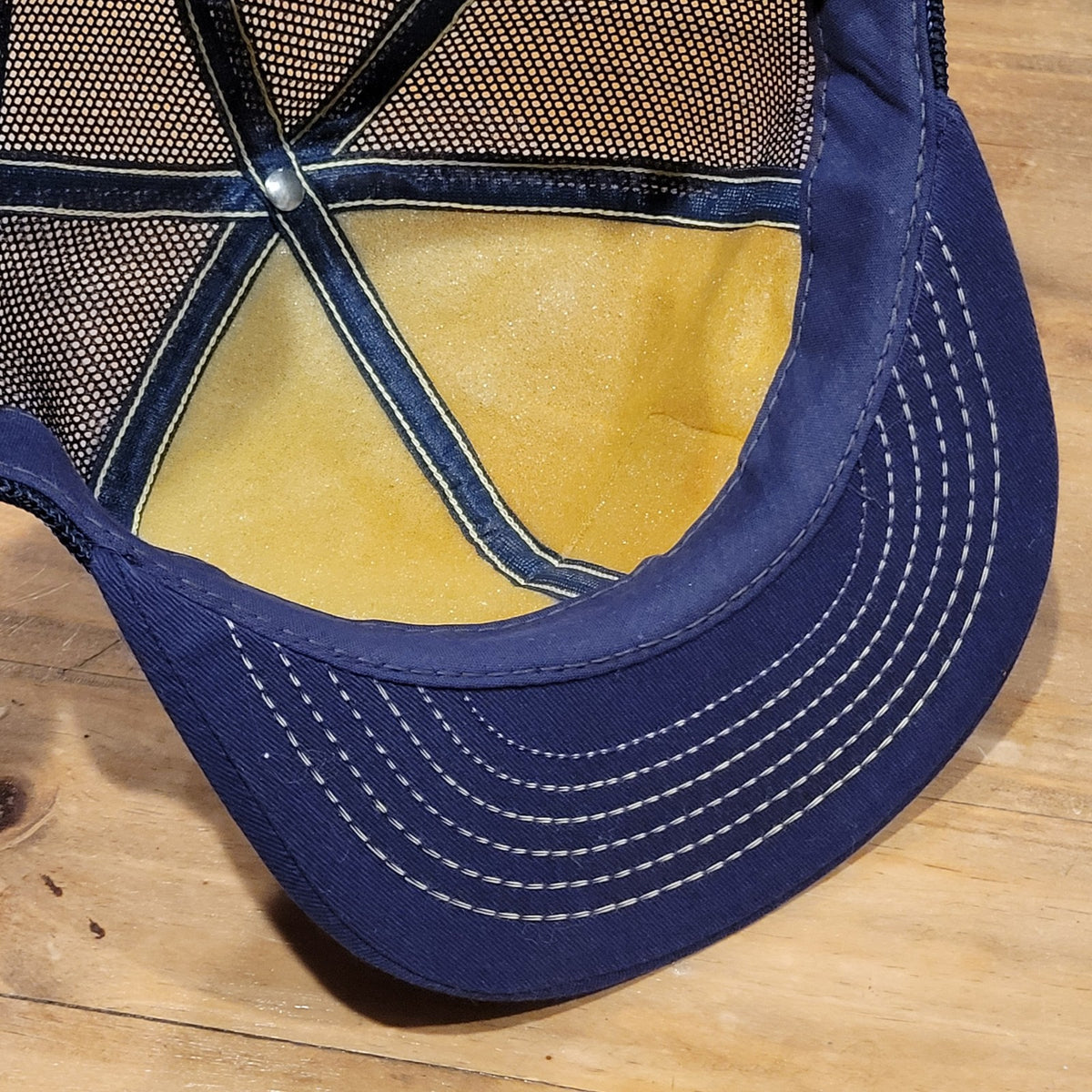Vintage Bandag Tire Trucker Hat Snapback Blue Swingster Made USA Car Truck