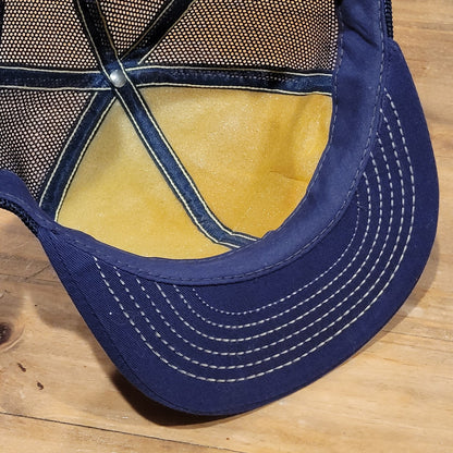 Vintage Bandag Tire Trucker Hat Snapback Blue Swingster Made USA Car Truck