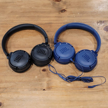 Lot of 2 JBL headphones Wired & Wireless Black Blue Tune500 Tune510BT
