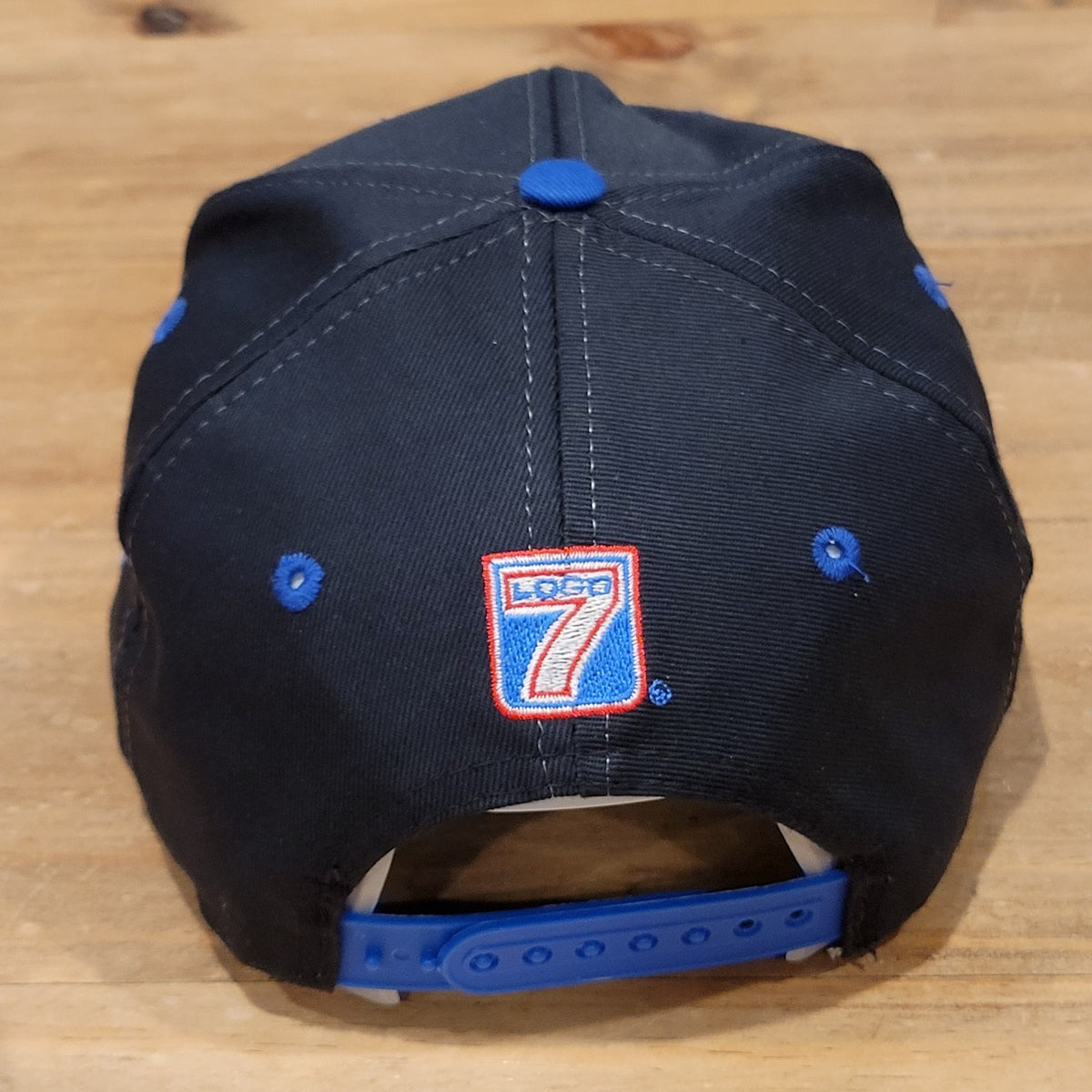 Tampa Bay Lightning Hat Snapback Logo 7 Wrap Spell Out Black Dome 90s NHL