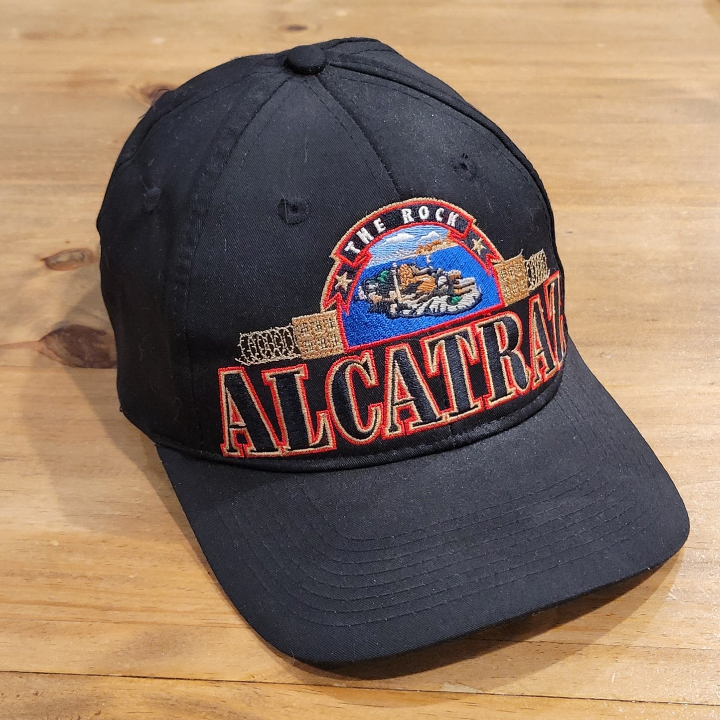 Vintage Alcatraz The Rock Hat Snapback San Francisco 90s Spell Out Big Logo