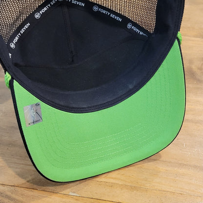 Boston Celtics Hat Snapback 47 Brand Hitch Trucker Rope Black Green One Size