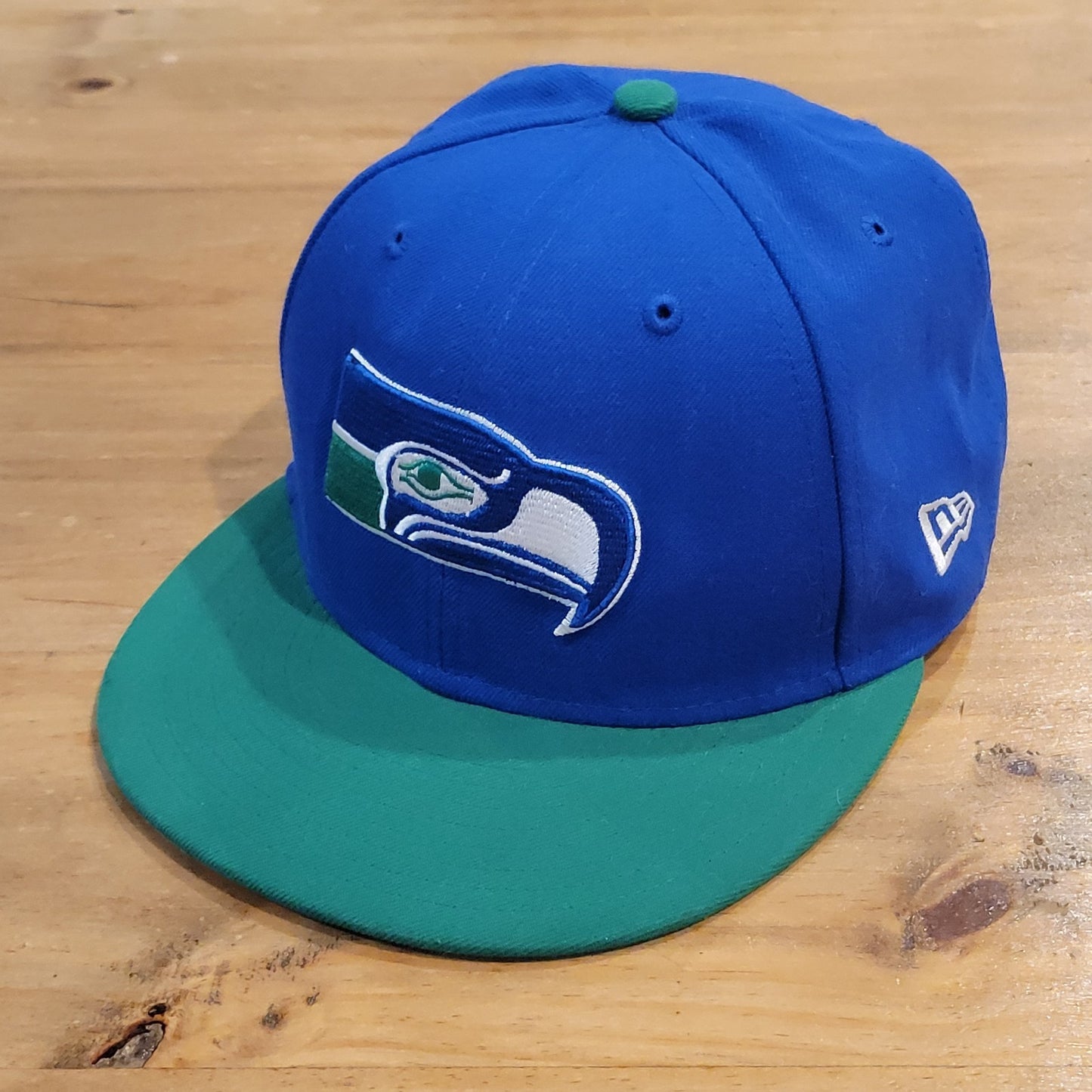 Seattle Seahawks Hat New Era Size 7 1/8 Fitted 59Fifty NFL Blue Green
