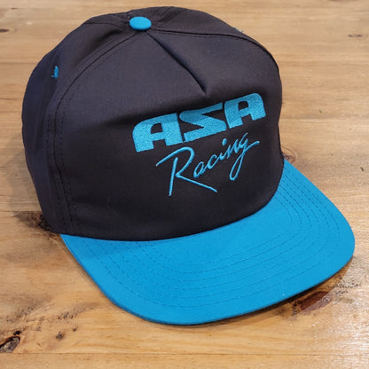 Vintage ASA Racing Hat Snapback Black Made USA Stock Car Race NASCAR