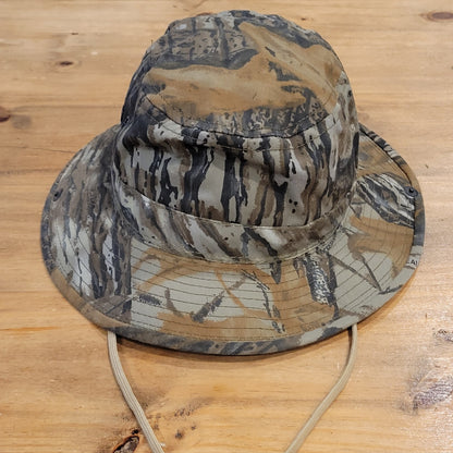 Vintage Hunting Bucket Hat Size Large Paramount Woodland Tree Camo Made USA