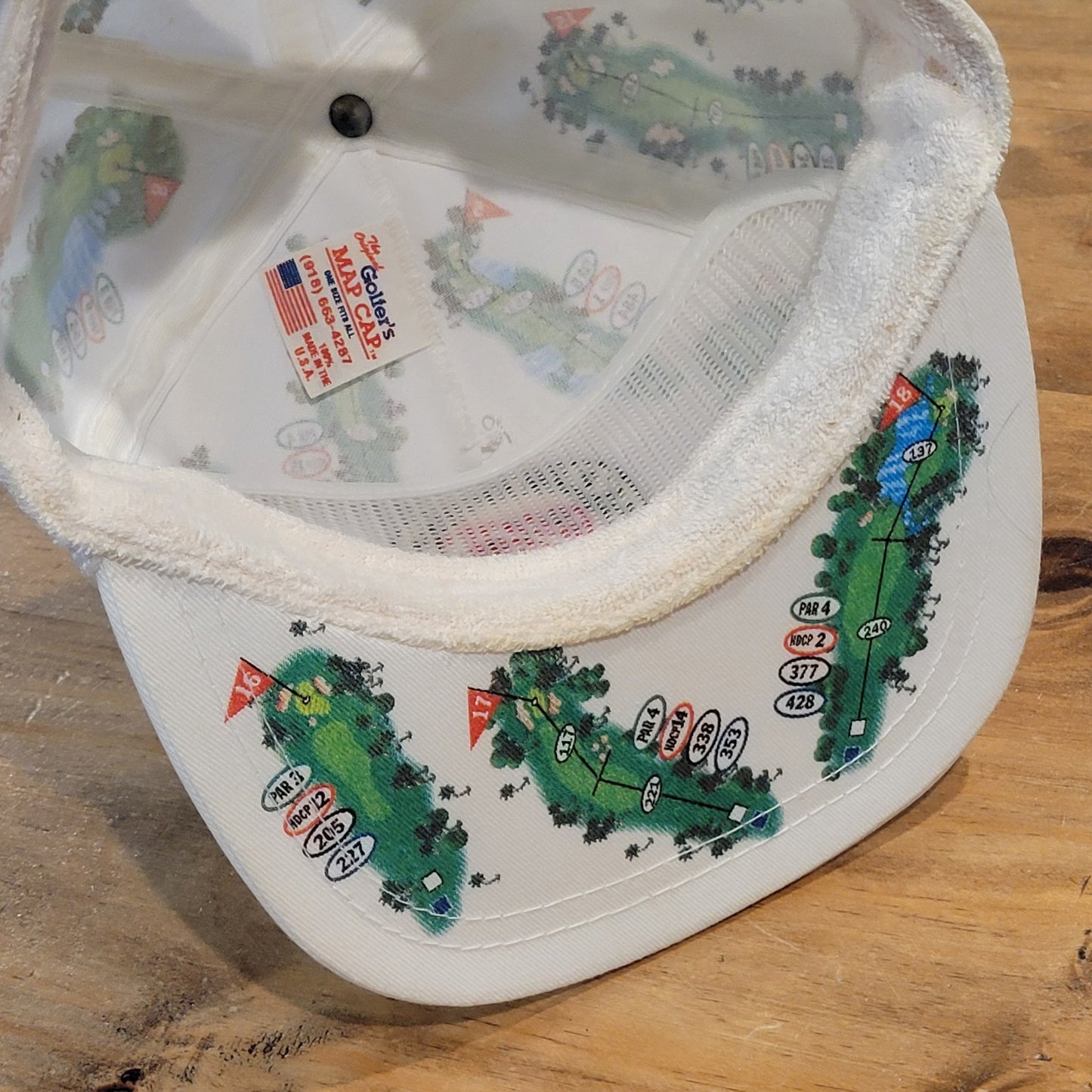 Vintage Ko Olina Hawaii Made USA Golf Course AOP Allover Hat Rope Map Cap